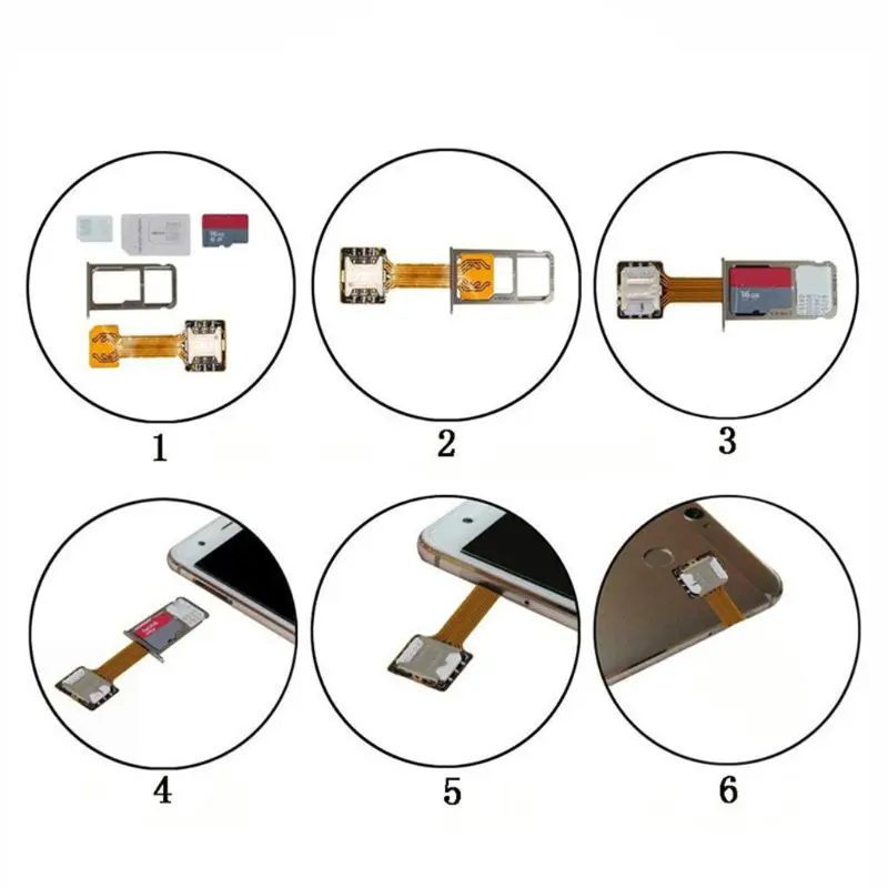 SIM Card Adapter Converter Standby Flex Cable Dual SIM + Micro SD Two-in-one Horizontal for Android Sim Card Extension  Dropship