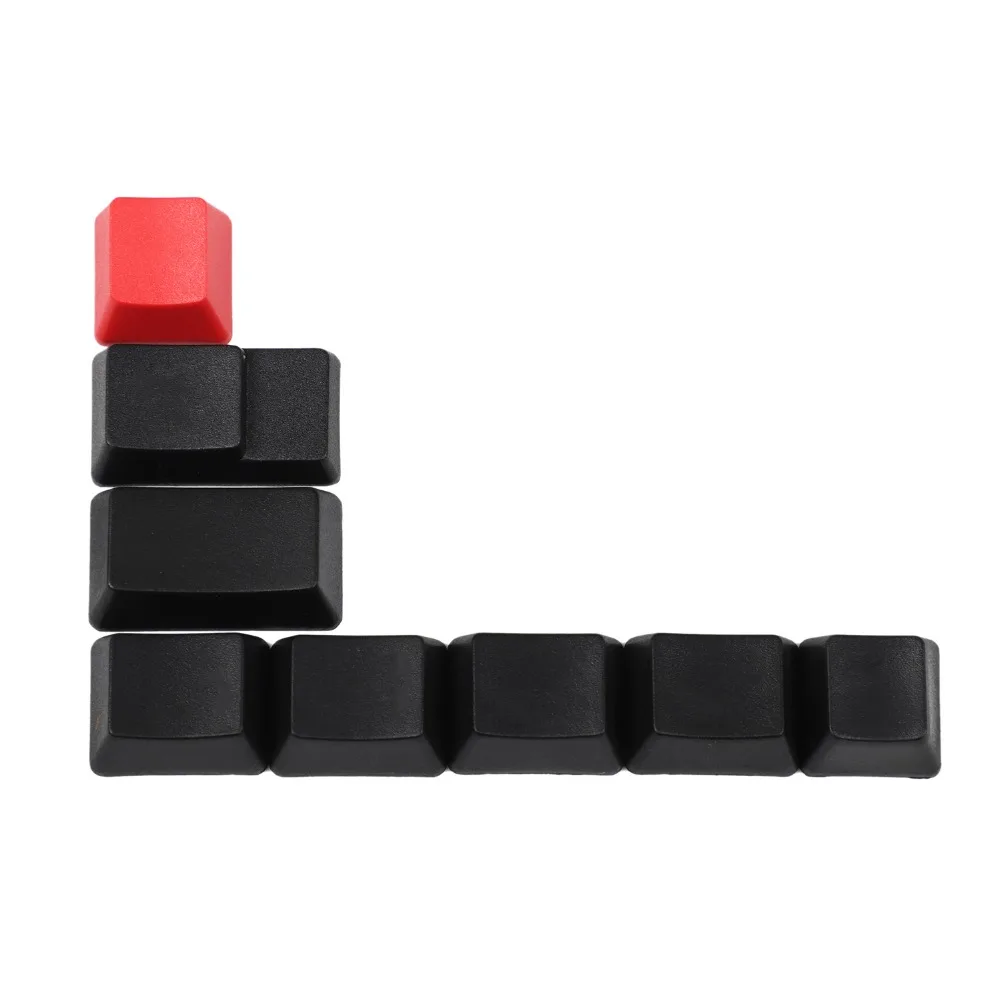 YMDK 8 Key Thick PBT Black Red Mac Keycap OEM Profile For MX Mechanical Keyboard Dolch Keyset Black Red Mixed Keyset