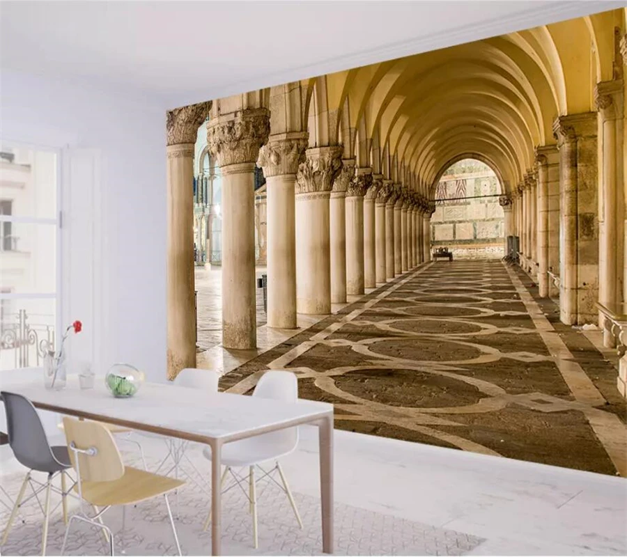 beibehang Custom wallpaper 3d mural European ancient architecture walkway background wall living room bedroom wallpaper 3d mural