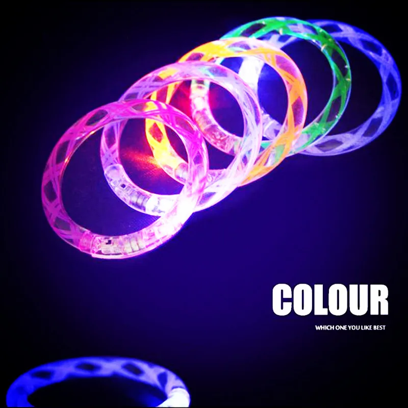 25PCS Led Bracelet Acrylic Wristband For Party Club Suprise Glowing Thread Colorful Bracelet Toy Girl Boy Gift led Accessories