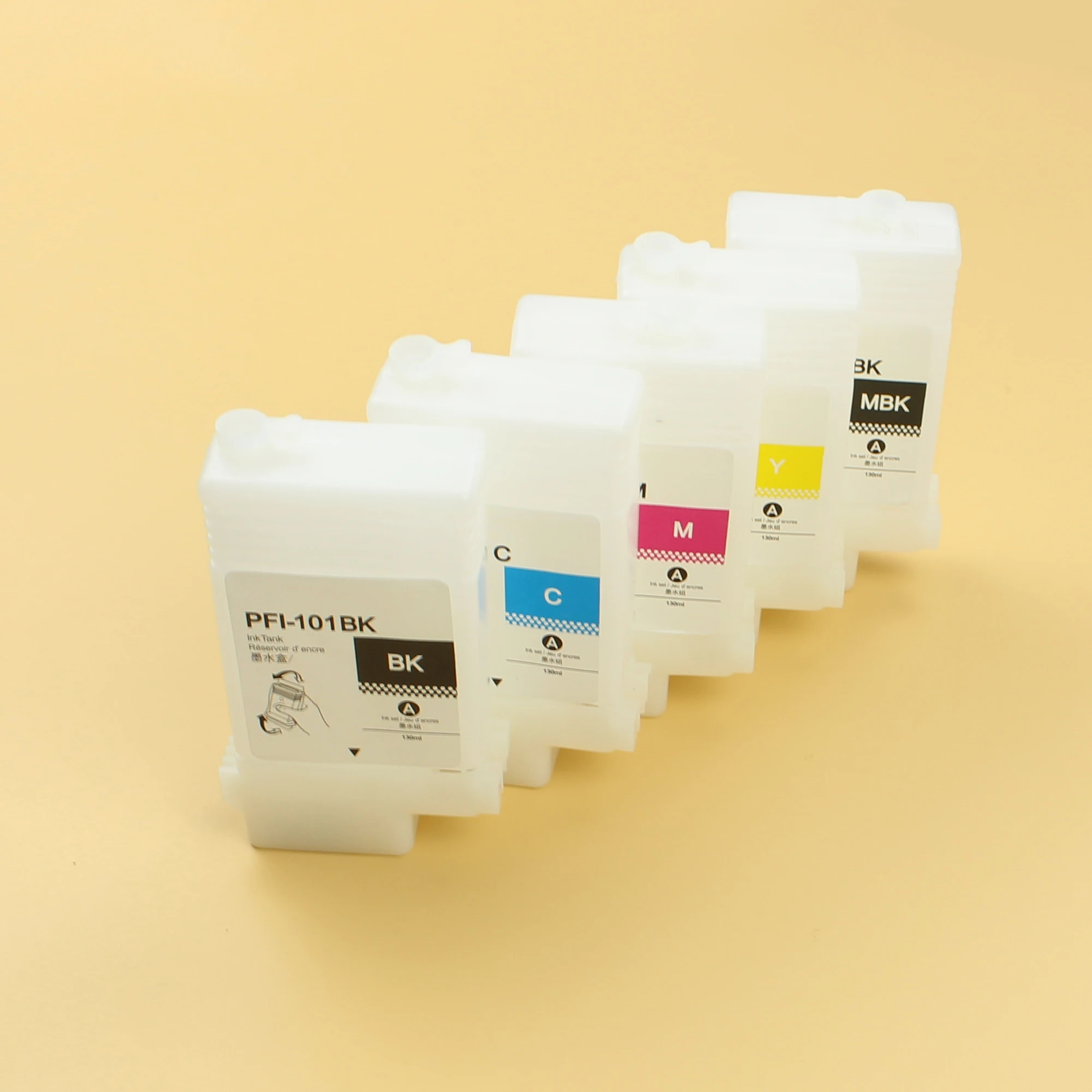 

130ml PFI-102 refillable ink cartridges with PFI 102 chip for Canon IPF605/650/655/750/755/605 printers