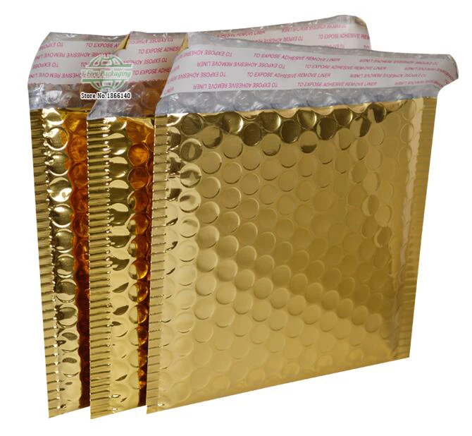 

13*15cm+4cm High Quality Gold Mailing Bags Aluminum Bubble Shipping Bag Padded Envelopes Bubble Mailers 200pcs/lot Free shipping