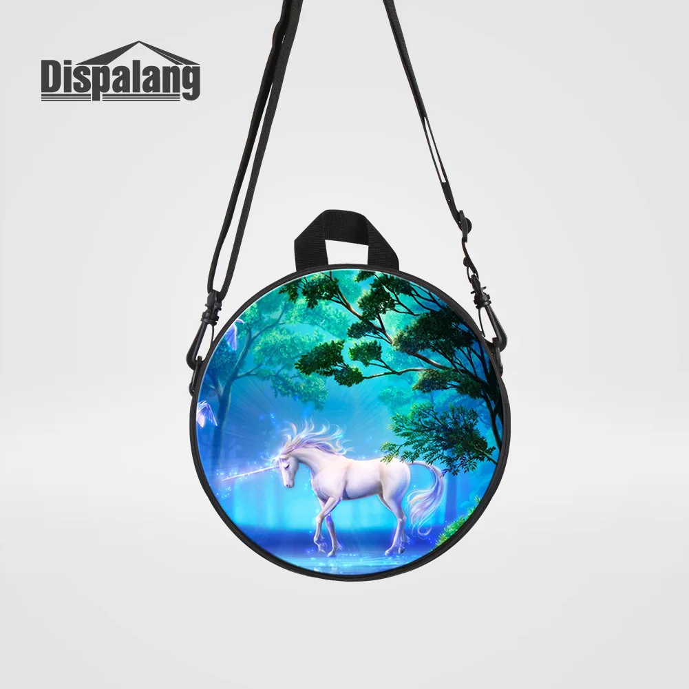 Dispalang Children School Bags Cartoon Unicorn Backpack For 0-5 Years Old Animal Horse Print Mochilas Kids Round Rucksack Rugzak