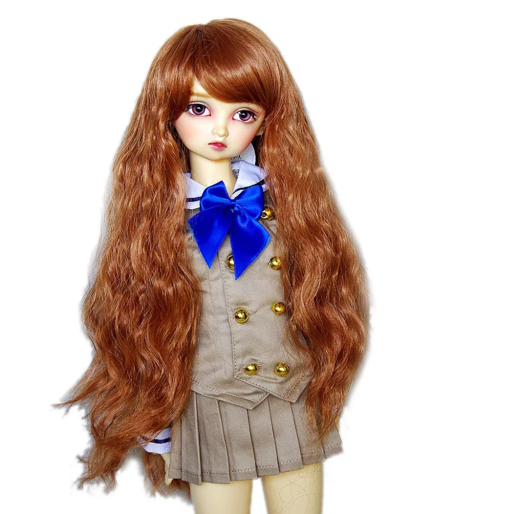 [wamami] 97# Long Wig/ Curling Wig/Brown Wig For 1/6 SD AOD DOD BJD Dollfie 6-7