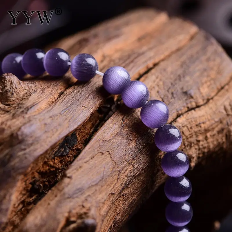 Fashion Cat Eye Beads 6-12mm Round Aqua Semiprecious Gem stone 15\