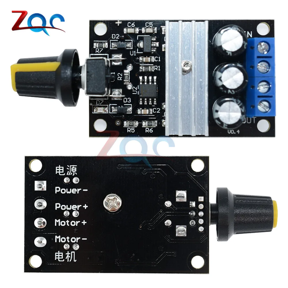 DC 6V 12V 24V 28VDC 3A 80W PWM Motor Speed Controller Regulator Adjustable Variable Speed Control With Potentiometer Switch