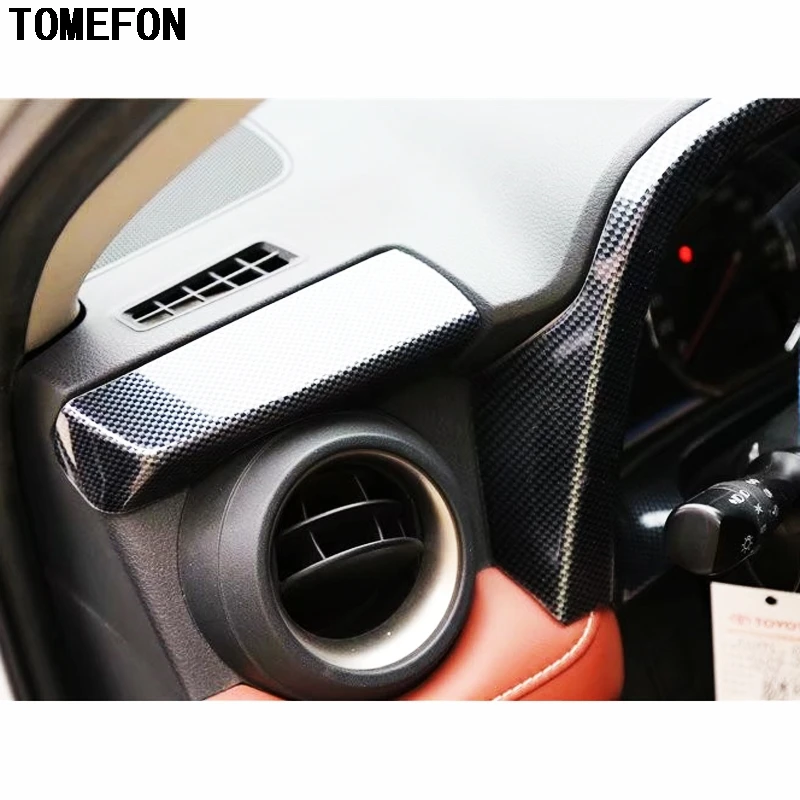 TOMEFON 17PCS For Toyota RAV4 RAV 4 2014 ABS Carbon Fiber Paint Front Dash Board Air Vent Panel Inner Door Interior Accessories