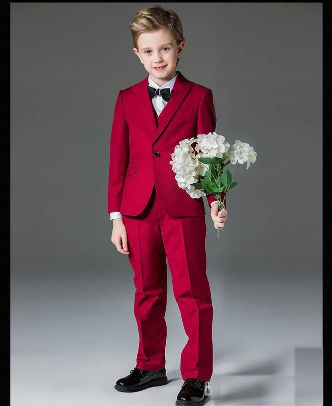 

Royal Blue Boys Formal OccasionTuxedos Notch Lapel Side Vent Kids Wedding Tuxedos Child Suit Holiday clothes(Jacket+Pants+Tie