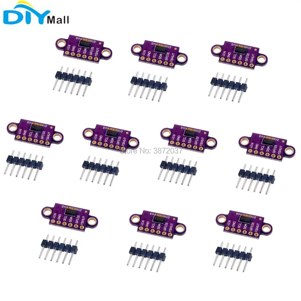 

10pcs/lot GY-VL53L0XV2 VL53L0XV2 Time-of-Flight Distance Measurement Sensor Breakout Detection Module for Arduino