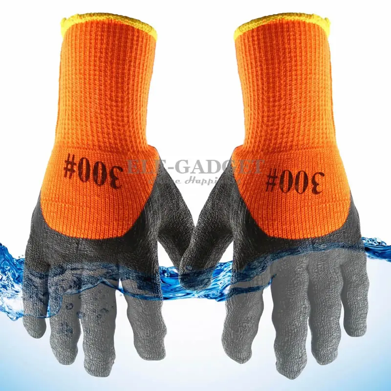 New 5-Pairs Winter Warm Thermal Gloves Anti-Slip Latex Rubber Coated For Garden Worker Builder Work Safety Hands Protection