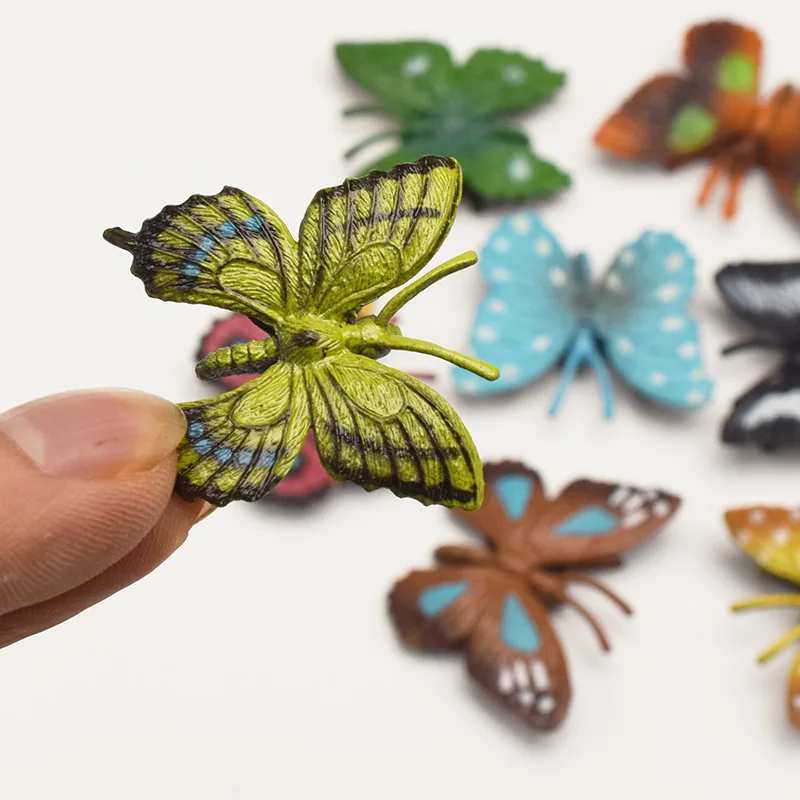 5XMini cute Butterfly figure Simulation animal model insect figurine home decor decoration accessories statue Toys Gift For Kids