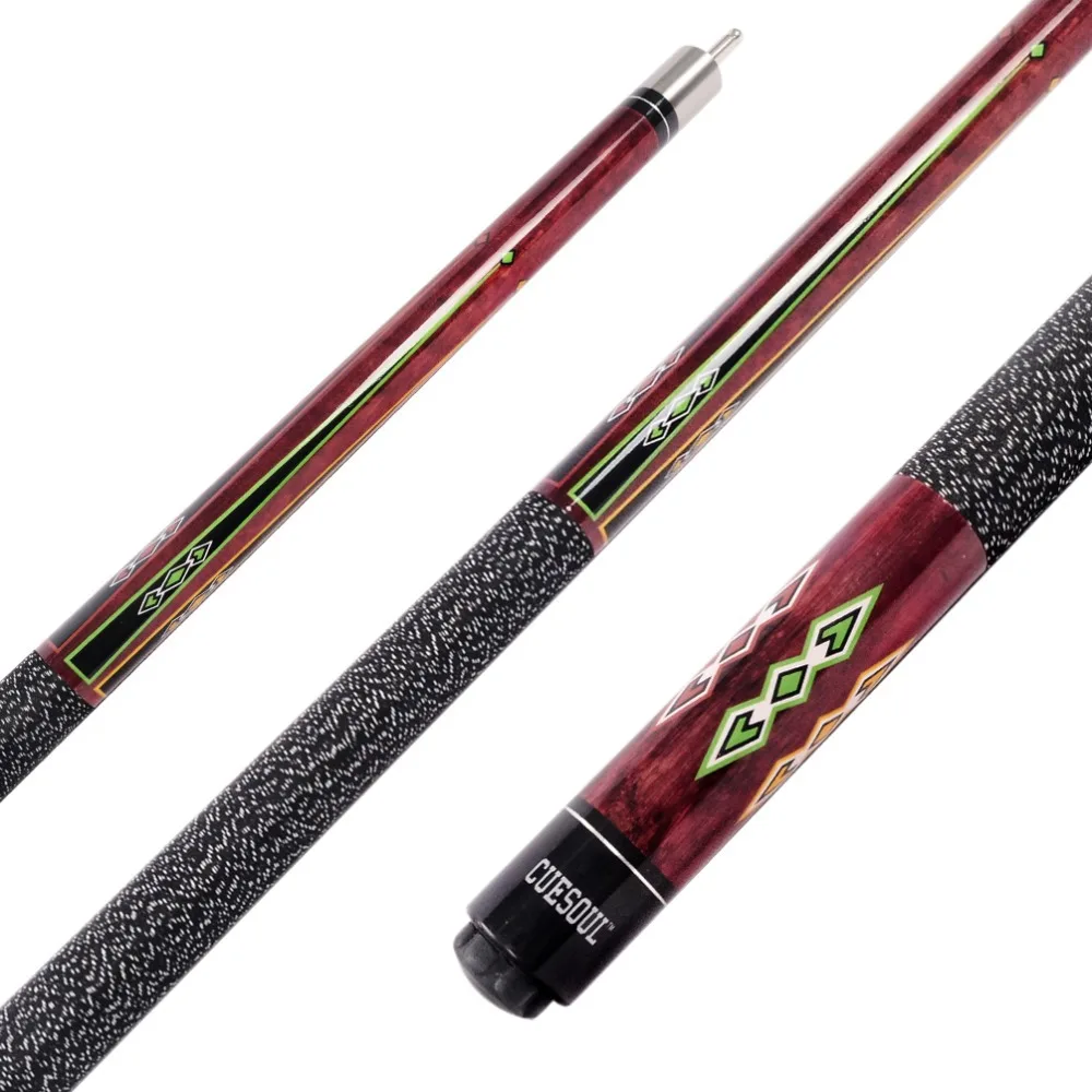 CEUSOUL Special Price Billiard Cue 58 inch Canadian Maple Wood 1/2 Jointed Pool Cue Stick with 13mm Cue Tips