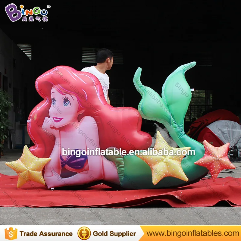 Hot Sale Inflatable Mermaid Balloon Giant Inflatable Mermaid Cartoon Character for Ocean Theme Decor Party Outdoor toy