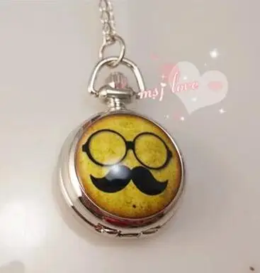 New fashion quartz With Sunglasses Steampunk Pocket Watch Necklace Pendant with Monocle