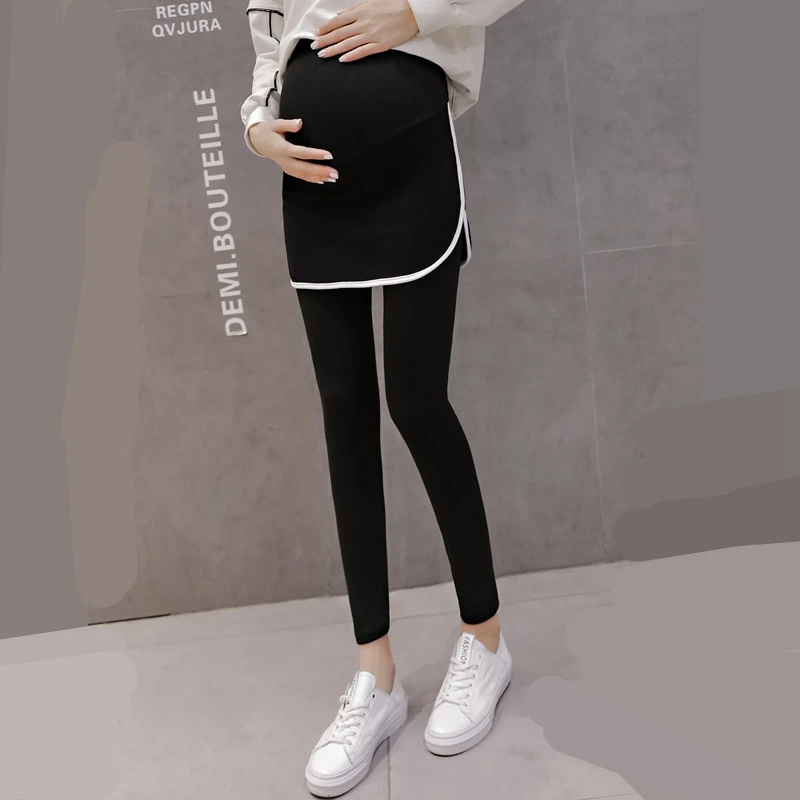 

Spring and autumn maternity dress leggings wear trousers skirt spring pregnant women pants fake two stomach lift pants