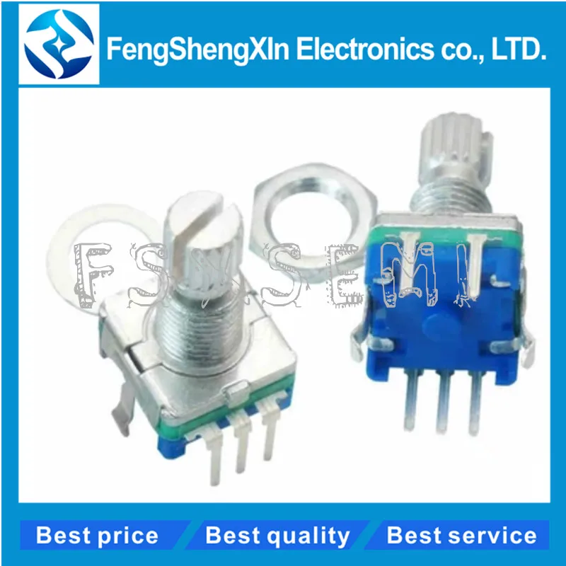 2pcs/lot Half / Plum 360 Degree Rotary Encoder, handle length 15mm/20mm code switch/EC11/ digital potentiometer with switch 5Pin