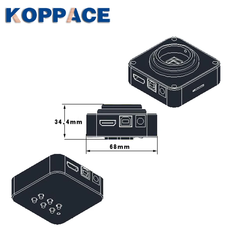 KOPPACE HDMI High-Definition Microscope Camera 16 Million Pixels High Definition Industrial Microscope Camera