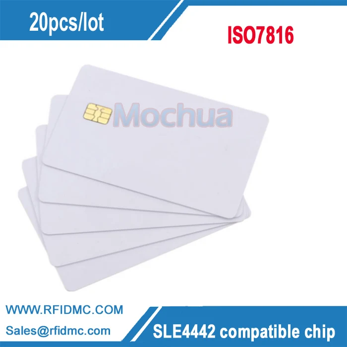 

Free shipping-SLE4442 Contact Chip Card ISO7816 PVC Smart IC Card -20pcs