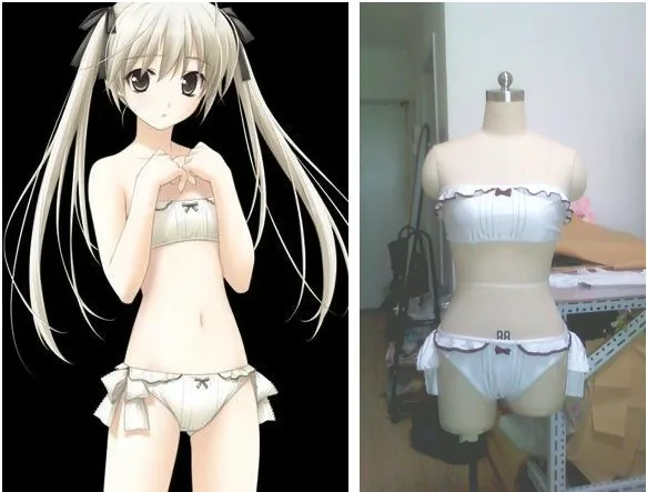 Yosuga no Sora Heroine Kasugano Sora Anime Bikini White Custom Made Cosplay Swimsuit