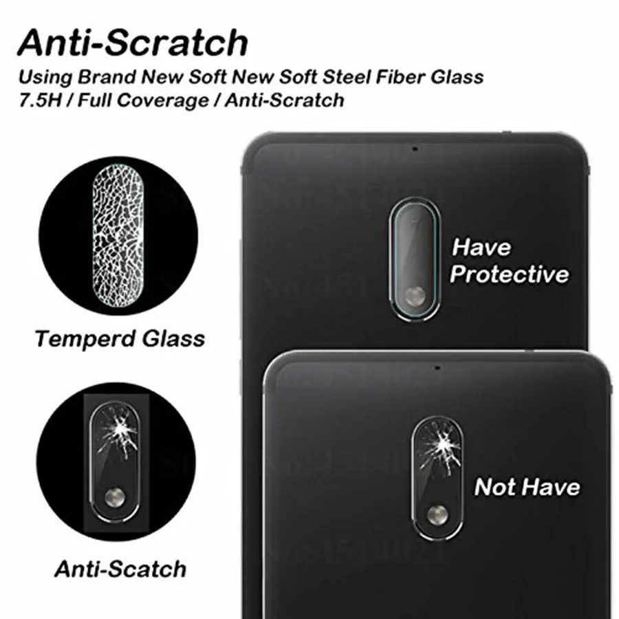 2Pcs Clear Camera Lens Back Screen Protector For Nokia 6 8 7 Plus Premium Tempered Glass Protective Film for Nokia 6.1 6 2018