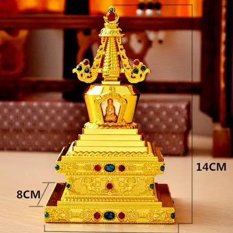 

Copper alloy, stupa, Buddha eight, temple, Buddhist supplies, pagodas, the Bodhi tower, dagoba, 3 colors optional~