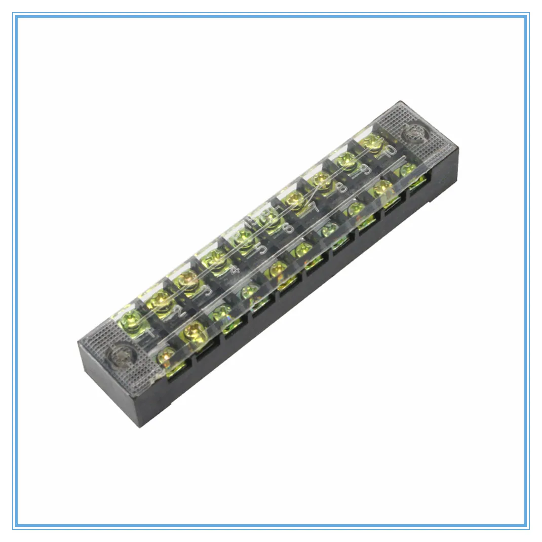 1Pcs Dual Row Screw Terminal Block Strip 600V 15A TB-1510