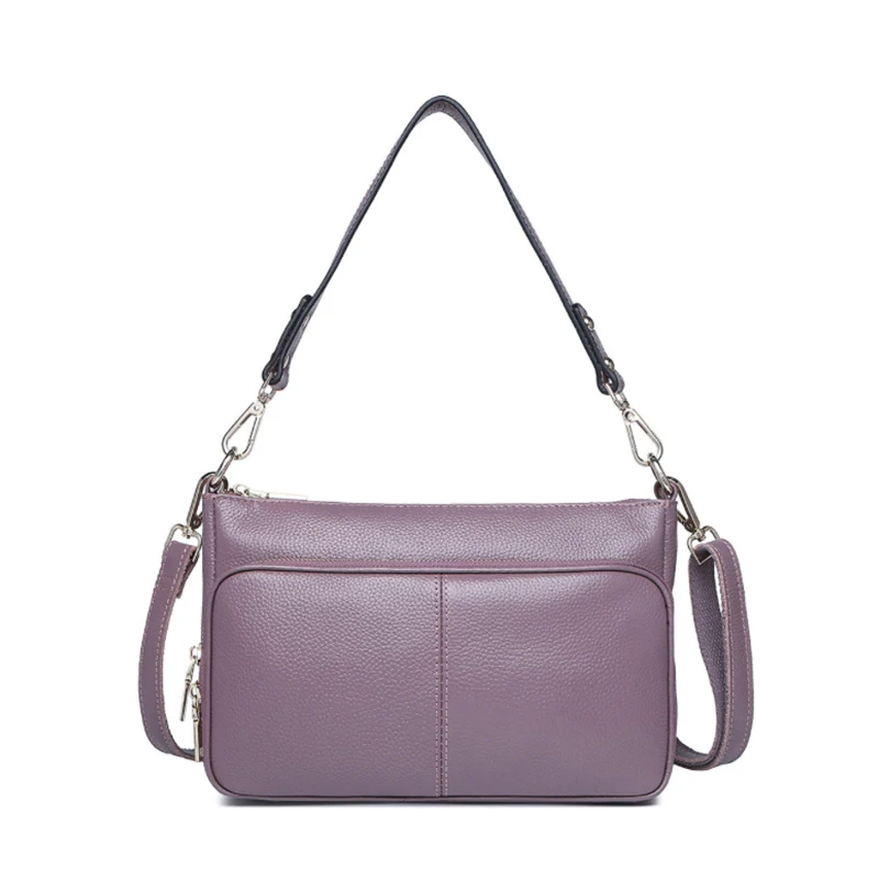 Daily Messenger, Leather Guarantee, Women Genuine Leather Shoulder Bag, Lady 100% Natural Cowhide Cross body Bag, P030