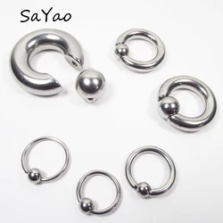 SaYao 2 Pieces Big Stainless Steel Captive Hoop Rings BCR Eyebrow Tragus Ear Piercing Nose Closure Nipple PA Ring Body Jewelry