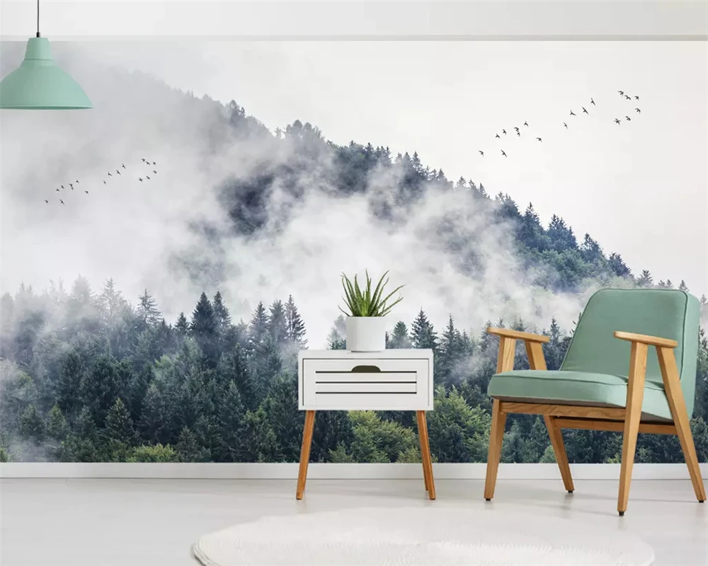 

Beibehang Custom Mural Wallpaper Green plant forest flying bird mountain Photo wallpaper 3D TV background 3d wallpaper tapety