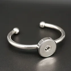 Fashion Charming Stainless steel metal Snap bracelet bangle fit 18MM snap buttons jewelry wholesale SG0061