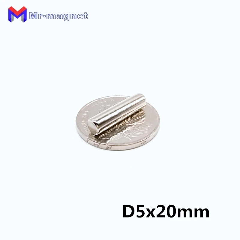 

2000pcs 5 x 20 mm magnet Strong Round Magnets Dia 5x20 mm 5*20 magnets N50 Rare Earth Neodymium Rod 5x20 D5*20 mm magnet