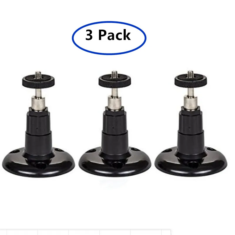 

3 Pack 360 Degree Adjustable Plastic Wall Ceiling Mount for CCTV Camera Other Compatible Smart Home Camera (White/Black)