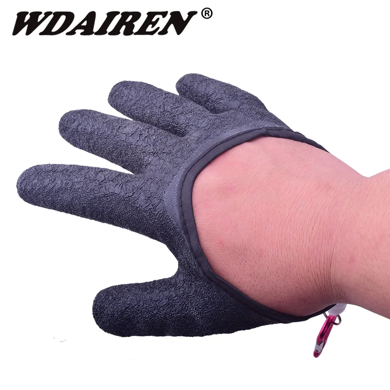 

1Pcs Fish Catching Gloves Anti-slip Waterproof PE Nylon Fishing Gloves Anti-cut Bite Gloves Handing Safety with Fishing Tools