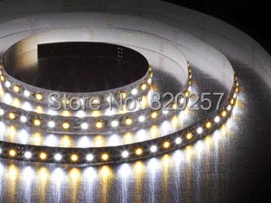 5M Reel DC12V  600 SMD3528 LED CCT Color Temperature Adjustable And Dimmable Strip Cool White+Warm white