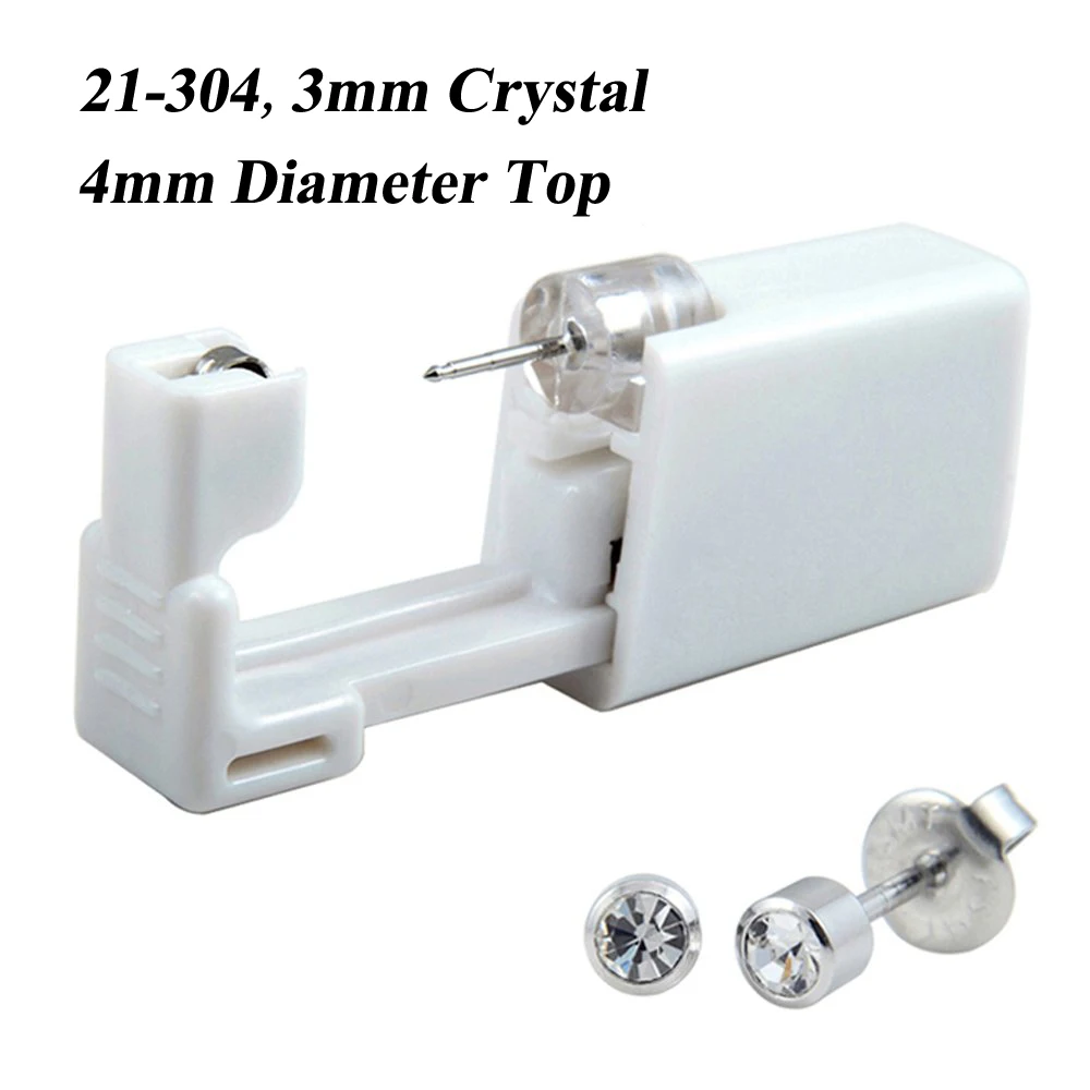 1PC Disposable Ear Piercing Gun Units Square Cubic Zircon Crystal Earring Stud For Babies Gifts  No Cross-Infection Body Jewelry