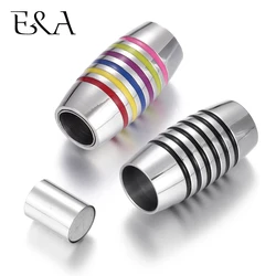 Stainless Steel Magnetic Clasps Hole 6mm Leather Cord Magnet Buckle Bracelet Closure DIY Jewelry Making Supplies
