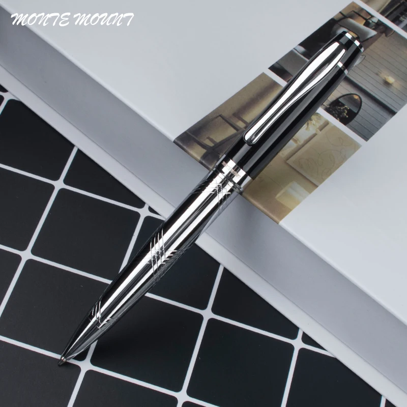 

High quality luxury Smooth Platinum stainless steel office Medium nib Ballpoint Pen New caneta pens