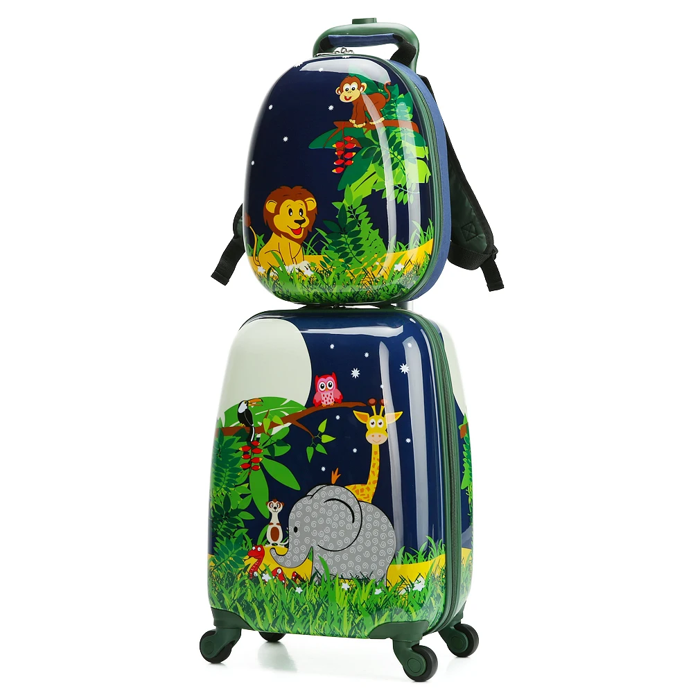 Letrend  Cartoon Cute Animal Kids Rolling Luggage Set Spinner Children Suitcases Wheel Trolley Travel Bag Student Carry On Trunk