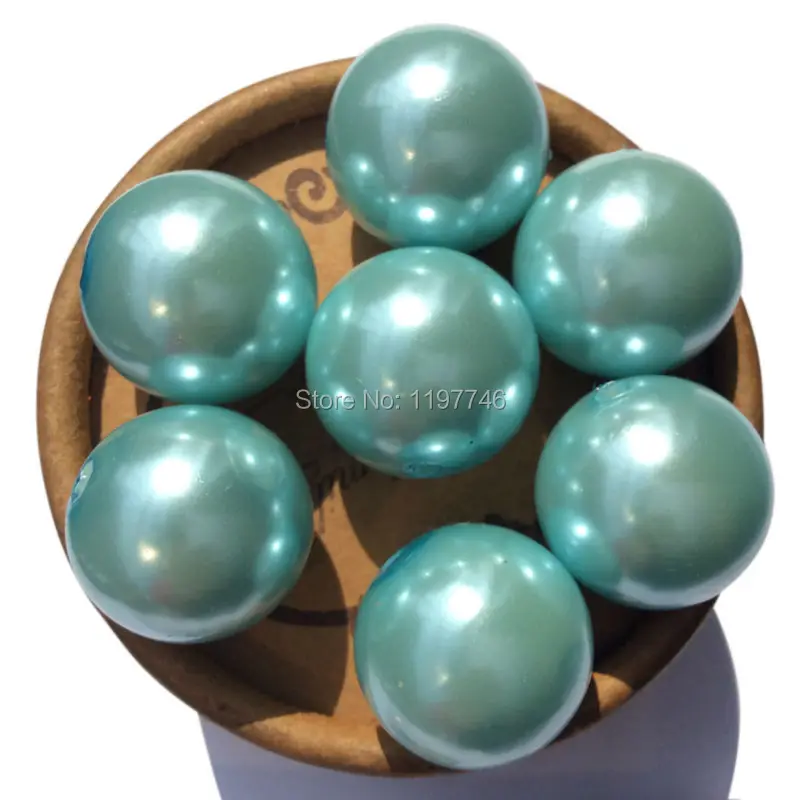 Light Blue Bead Chunky Imitation Pearl Round Beads for Jewelry Making Dress Decoration A17 6mm to 30mm Chunky Bubblegum Bead