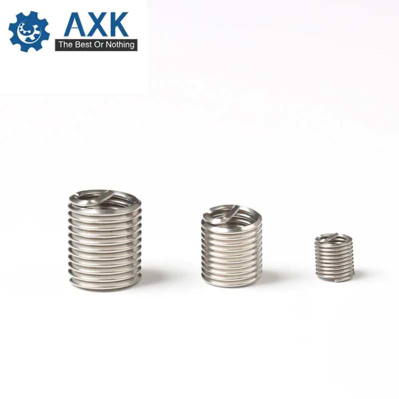 50pcs M10*1.25*2.5D Wire Thread Insert A2Stainless Steel Wire Screw Sleeve M10 Screw Bushing Helicoil Wire Thread Repair Inserts