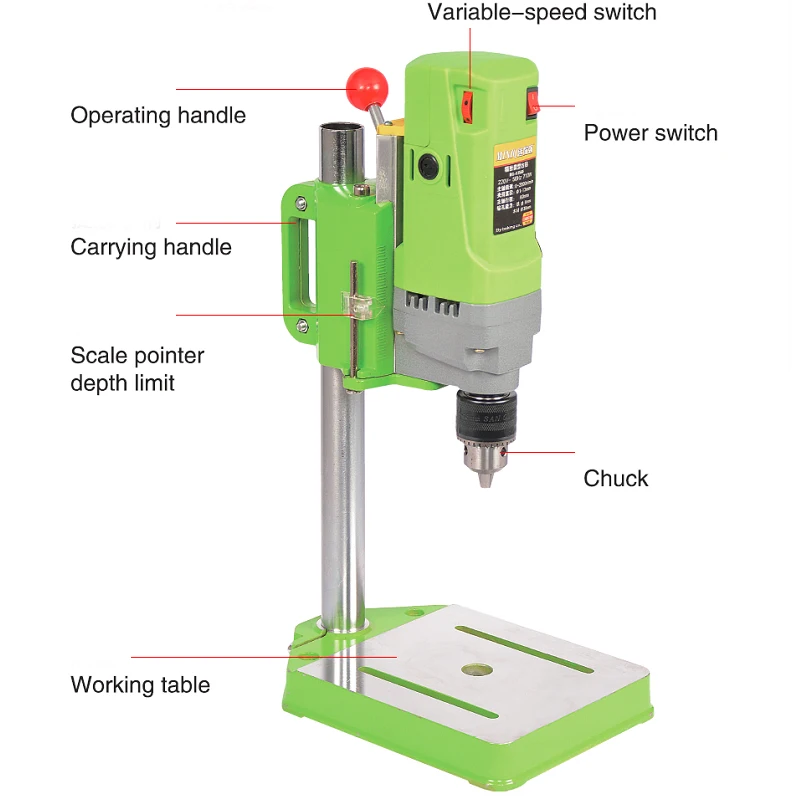 Electric Bench Drill 710W Mini Drill Press Variable Speed 1.5-13mm Drilling For DIY Wood Metal Electric Tools 220V