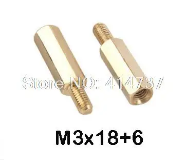 

Brass Screws 200Pcs/lot High Quality M3*18 Male to Female Brass Standoff Spacer Thread Lengten 6mm