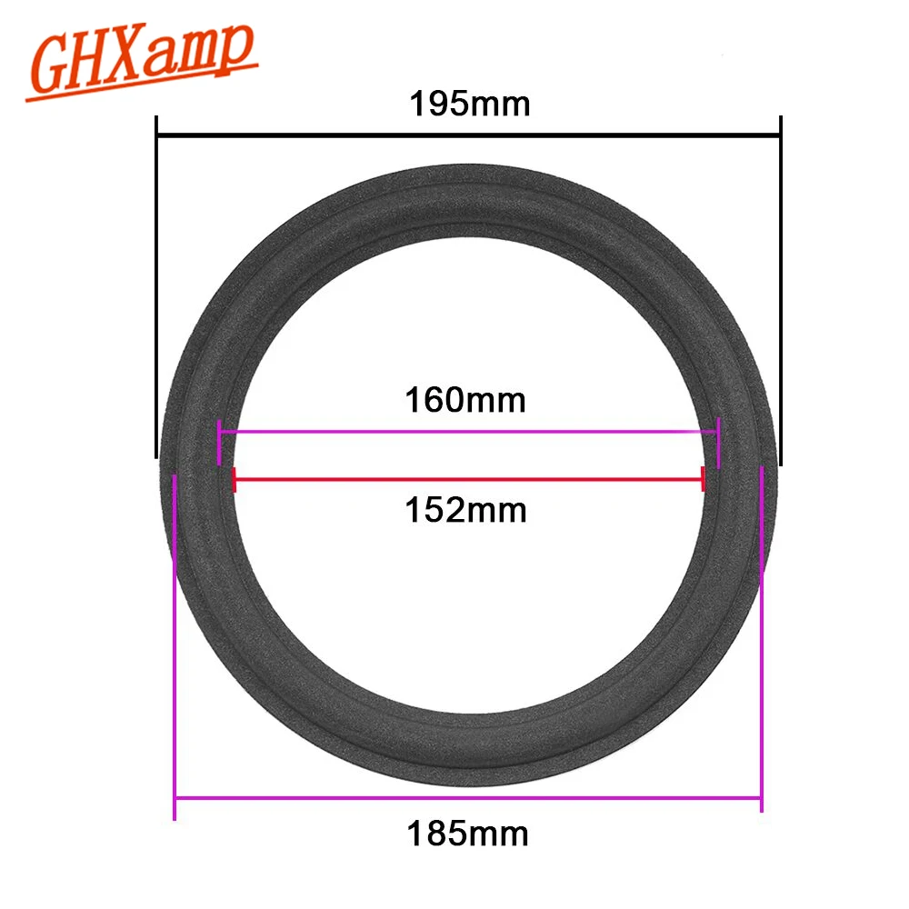 Ghxamp 8 polegada alto-falante suspensão espuma surround lado 195mm woofer alto-falante peças de reparo para jbl a608 a0108a 2 peças