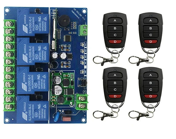 

DC12V 24V 36V 48V 4CH 30A RF Wireless Remote Control Relay Switch Security System Garage Doors Gate Electric Doors lamp/ window