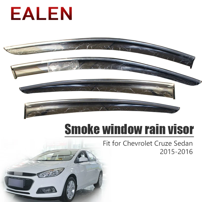 

EALEN For Chevrolet Cruze Sedan 2015 2016 Styling ABS Vent Sun Deflectors Guard Accessories 4Pcs/1Set Smoke Window Rain Visor