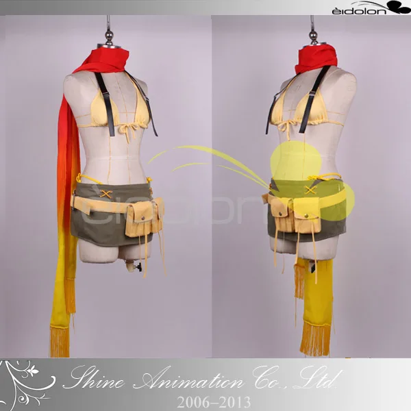 Final Fantasy X-2 Rikku Cosplay Costume with sleeves,gloves and headwears for Halloween Christmas party costume for men women - Image 3