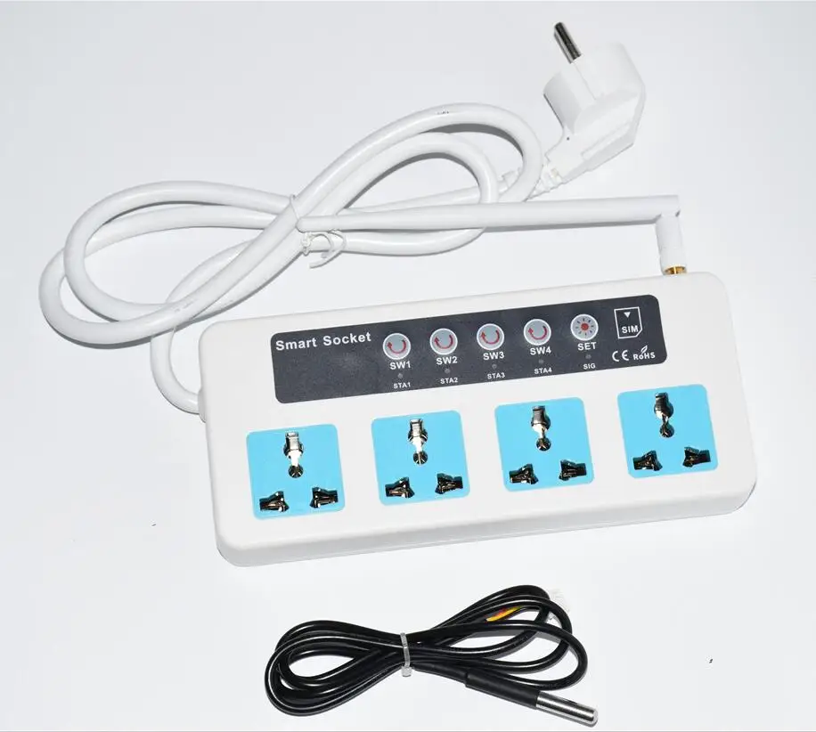 with temperature sensor Remote control GSM PHONE POWER POWER STRIP CURRENT LIGHT for industrial home smart socket