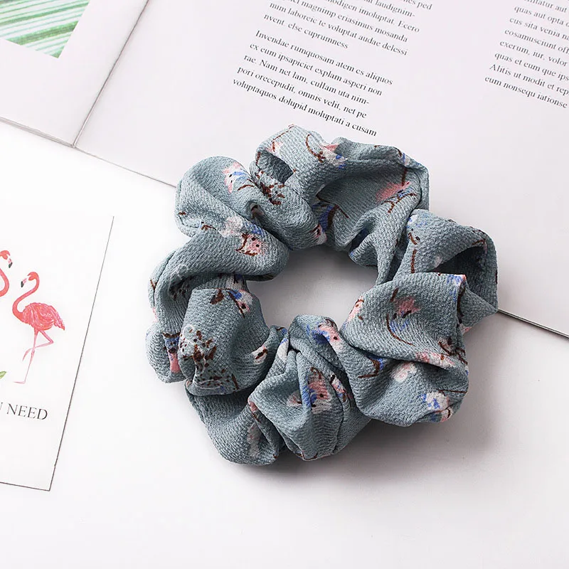 ALTOBEFUN Girl Korean Floral Chiffon Fabric Hair Ring Female Fashion Headdress Women Hair Accessories TC040