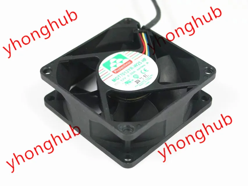 

MAGIC MGT7012YR-W25 HF DC 12V 0.39A 4-Wire 70x70x25mm Server Cooling Fan