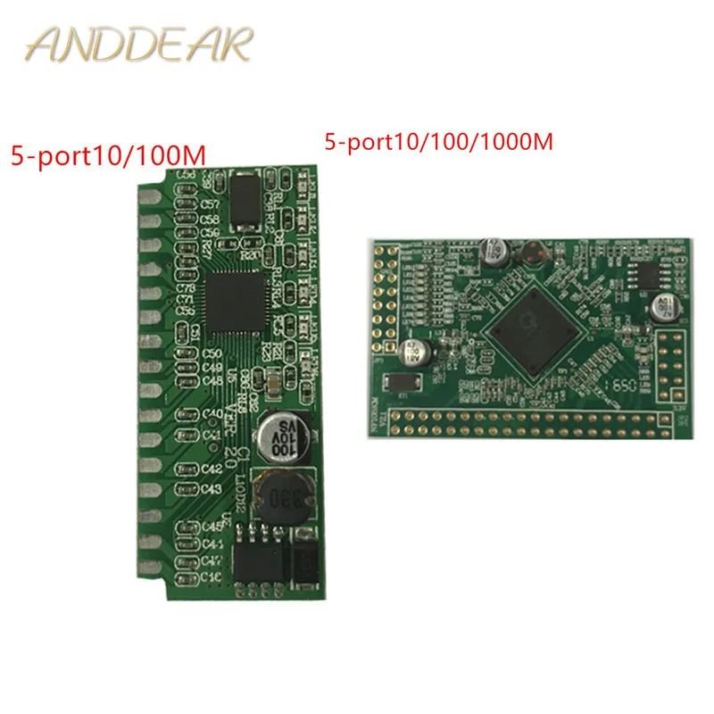 5-port 100M and Gigabit switch motherboard supports customizable screw hole location network switch PBC factory direct design